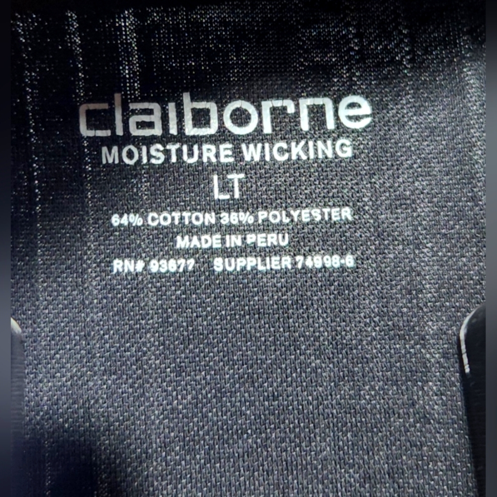 Claiborne Black Short Sleeve Crew Neck Tee-Size LT - Picture 8 of 9